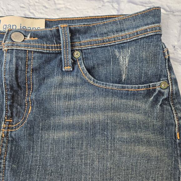 Gap Women's Distressed Denim Frayed Hem Skirt size 10 - Picture 3 of 11